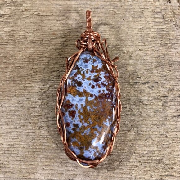 Rare Crazy Lace Fossilized Moss Agate Necklace Pendant - Picture 3 of 4